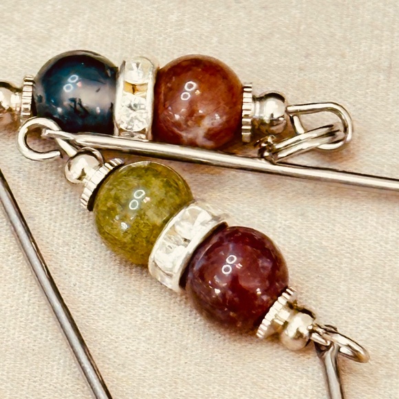 Stainless Steel & Indian Agate Beads Multicolor Handmade - Picture 9 of 12